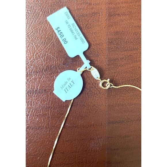 Initial 14K Yellow Gold Necklac “ L” 16.5” Length Made in Italy. New with Box! - Picture 2 of 8